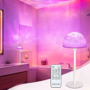 Waterproof Shower Lamp, 2-in-1 Cordless Rechargeable Bathroom Shower Light with Adjustable Height, 10 Color Ocean Wave Prejector with Touch & Remote Control for Inside Shower Bathtub Waterproof Shower Lamp, 2-in-1 Cordless Rechargeable Bathroom Shower Light with Adjustable Height, 10 Color Ocean Wave Prejector with Touch & Remote Control for Inside Shower Bathtub
