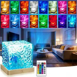 Ocean Wave Projector Light, 16 Colors Changeable Lamp with Remote, 3D Holographic Water Ripple, Romantic Ambient Lighting for Meditation, Relaxation, Bathroom, Night Light Ocean Wave Projector Light, 16 Colors Changeable Lamp with Remote, 3D Holographic Water Ripple, Romantic Ambient Lighting for Meditation, Relaxation, Bathroom, Night Light