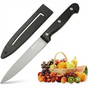5 Inch Paring Knife with Sheath, Ultra Sharp Stainless Steel Utility Knife with Triple Rivet Ergonomic Handle, 4oz Lightweight Small Kitchen Knife for Fruits And Vegetables Peeling & Slicing 5 Inch Paring Knife with Sheath, Ultra Sharp Stainless Steel Utility Knife with Triple Rivet Ergonomic Handle, 4oz Lightweight Small Kitchen Knife for Fruits And Vegetables Peeling & Slicing