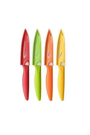 Paring knife, 4PCS Paring knives (4 Knives and 4 Knife cover), 4 Inch Peeling Fruit and Vegetable Knife, Ultra Sharp Kitchen Knives, German Steel, PP Plastic Handle Paring knife, 4PCS Paring knives (4 Knives and 4 Knife cover), 4 Inch Peeling Fruit and Vegetable Knife, Ultra Sharp Kitchen Knives, German Steel, PP Plastic Handle