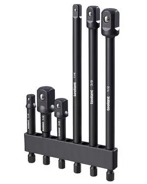 Impact Grade Socket Adapter Set, 6 pcs, 1/4", 3/8", 1/2" Drive, with 2-3/5", 2-7/8", 6" Extension Bars, Hex Shank Drill Bit Adapter for Power Drill & Impact Driver Impact Grade Socket Adapter Set, 6 pcs, 1/4", 3/8", 1/2" Drive, with 2-3/5", 2-7/8", 6" Extension Bars, Hex Shank Drill Bit Adapter for Power Drill & Impact Driver