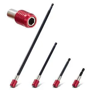 Magnetic Drill Bit Extension Set 4 Pcs (2/4/6/12), 1/4 Hex CR-V Steel Quick Release Bit Holder for Impact Driver, Screwdriver Bit Nut Drill Socket Magnetic Drill Bit Extension Set 4 Pcs (2/4/6/12), 1/4 Hex CR-V Steel Quick Release Bit Holder for Impact Driver, Screwdriver Bit Nut Drill Socket