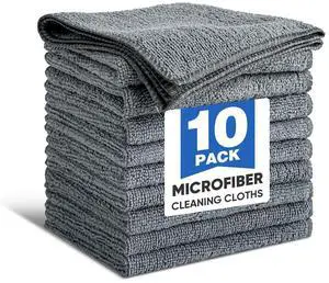 10 PCS Grey Microfiber Cleaning Cloths, Assorted Cleaning Rags 10 PCS Grey Microfiber Cleaning Cloths, Assorted Cleaning Rags