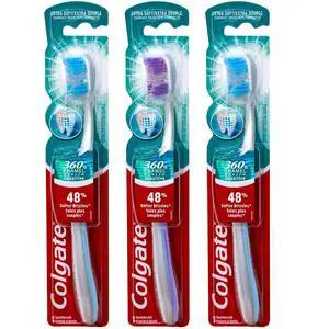 360 Enamel Health Sensitive Toothbrush, Compact Head, Extra Soft (Colors Vary) - Pack of 3 360 Enamel Health Sensitive Toothbrush, Compact Head, Extra Soft (Colors Vary) - Pack of 3