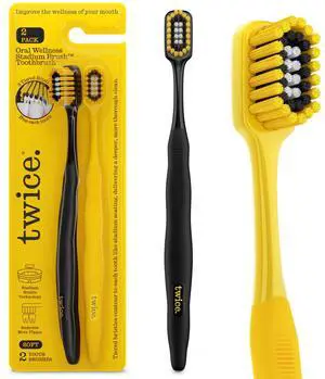 Soft Stadium Bristle Toothbrush Innovative 3-Tier Soft Bristles that Helps Remove Plaque by Hugging to Teeth & Gums for a Deep Clean, 2 Count Soft Stadium Bristle Toothbrush Innovative 3-Tier Soft Bristles that Helps Remove Plaque by Hugging to Teeth & Gums for a Deep Clean, 2 Count