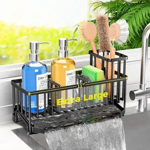 Kitchen Sink Caddy, 11-Inch Sponge Holder with Drain Tray Kitchen Sink Caddy, 11-Inch Sponge Holder with Drain Tray