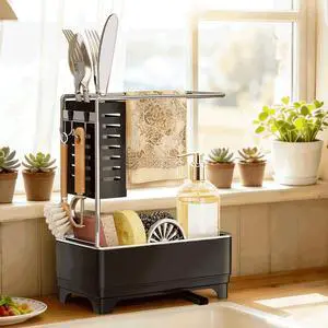 2-Tier Sponge Holder for Kitchen Sink, Sink Caddy Organizer Black 2-Tier Sponge Holder for Kitchen Sink, Sink Caddy Organizer Black