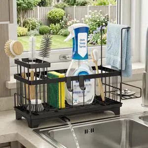 Sponge Holder for Kitchen Sink, Compact Sink Caddy with Brush Holder Sponge Holder for Kitchen Sink, Compact Sink Caddy with Brush Holder