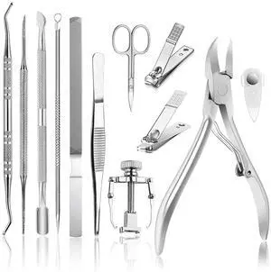 Toenail Clippers 12-Piece Nail Treatment Foot Tool, Ingrown Toenail Removal Correction Clippers, Surgery Grade Nail File Lifter, Professional Pedicure Tool. Toenail Clippers 12-Piece Nail Treatment Foot Tool, Ingrown Toenail Removal Correction Clippers, Surgery Grade Nail File Lifter, Professional Pedicure Tool.