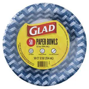 Round Disposable Paper Bowls, Blue Weave Design, 16 Oz, 50 Count Round Disposable Paper Bowls, Blue Weave Design, 16 Oz, 50 Count