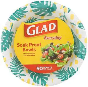 Round Disposable Paper Bowls, Palm Leaves Pattern, 16 Oz, 50 Count Round Disposable Paper Bowls, Palm Leaves Pattern, 16 Oz, 50 Count