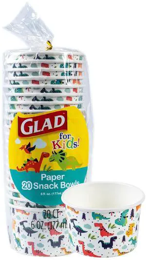 for Kids Mini Disposable Paper Bowls, Dinosaurs, 6 Oz, 20 Count for Kids Mini Disposable Paper Bowls, Dinosaurs, 6 Oz, 20 Count