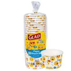 for Kids Disposable Paper Bowls, Emoji Print Design, 6 Oz, 20 Count for Kids Disposable Paper Bowls, Emoji Print Design, 6 Oz, 20 Count