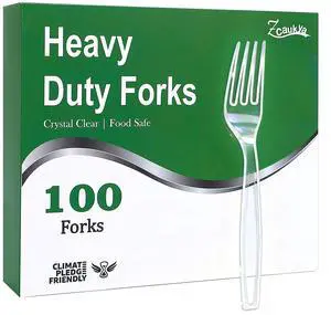 Disposable Plastic Forks Set, 100 Count, Clear Disposable Plastic Forks Set, 100 Count, Clear