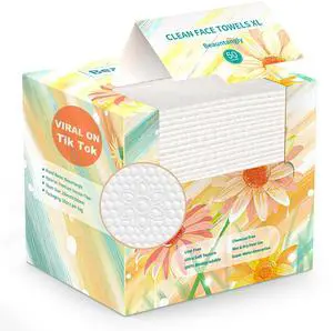 Disposable Face Towel, XL Unscented Facial Towelettes Soft Thick Absorbent, Lint-Free Biodegradable Makeup Remover Dry Wipes Clean Skin Care Washing Drying Camping Travel Essentials, 50 Ct Disposable Face Towel, XL Unscented Facial Towelettes Soft Thick Absorbent, Lint-Free Biodegradable Makeup Remover Dry Wipes Clean Skin Care Washing Drying Camping Travel Essentials, 50 Ct