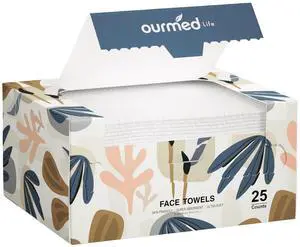 Disposable Face Towels, 10 x 12 in XL Facial Towels, 25 Count Disposable Face Towels, 10 x 12 in XL Facial Towels, 25 Count