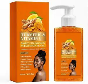 Turmeric Vitamin C Orange Exfoliating Shower Gel with Cocoa Seed Scrub Particles, Mattifying Skin Brightening Body Wash to Fix Uneven Skin Texture, Gentle Daily Body Only Cleanser (1PC) Turmeric Vitamin C Orange Exfoliating Shower Gel with Cocoa Seed Scrub Particles, Mattifying Skin Brightening Body Wash to Fix Uneven Skin Texture, Gentle Daily Body Only Cleanser (1PC)