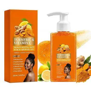 Turmeric Orange Body Wash, Turmeric body scrub with Exfoliant Formula, Even Out Skin Texture, Gentle Cleansing Shower Gel Scrub for Radiant Glowing Skin, 120ml (2 Packs) Turmeric Orange Body Wash, Turmeric body scrub with Exfoliant Formula, Even Out Skin Texture, Gentle Cleansing Shower Gel Scrub for Radiant Glowing Skin, 120ml (2 Packs)