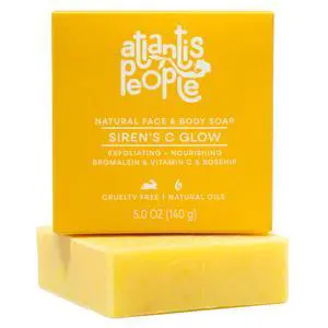 Siren's C Glow Vitamin C Enzyme Soap for Face & Body with Pineapple Enzymes, Rosehip Oil, Shea Butter & Ascorbic Acid Hydrating, Vegan, Cold Process, Sulfate-Free 5 oz Siren's C Glow Vitamin C Enzyme Soap for Face & Body with Pineapple Enzymes, Rosehip Oil, Shea Butter & Ascorbic Acid Hydrating, Vegan, Cold Process, Sulfate-Free 5 oz