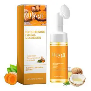 Turmeric Face Wash with Brush, Turmeric Foaming Facial Cleanser for All Skin, 3.38 Fl Oz/pcs Turmeric Face Wash with Brush, Turmeric Foaming Facial Cleanser for All Skin, 3.38 Fl Oz/pcs