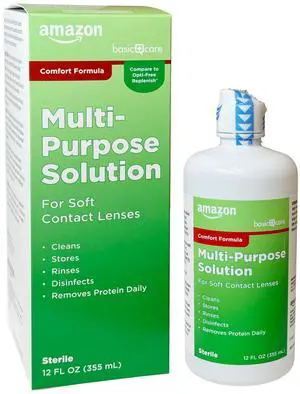 Multi-Purpose Contacts Solution - Comfort Formula, Cleans and Disinfects Soft Contact Lenses, 12 fl oz (1-Pack) Multi-Purpose Contacts Solution - Comfort Formula, Cleans and Disinfects Soft Contact Lenses, 12 fl oz (1-Pack)