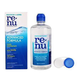 Renu Contact Lens Solution, Advanced Formula, Multi-Purpose Solution with Lens Case, Gently Cleans, Disinfects, Moisturizes & Hydrates Soft Lenses for All-Day Comfort, 12 Fl Oz Renu Contact Lens Solution, Advanced Formula, Multi-Purpose Solution with Lens Case, Gently Cleans, Disinfects, Moisturizes & Hydrates Soft Lenses for All-Day Comfort, 12 Fl Oz