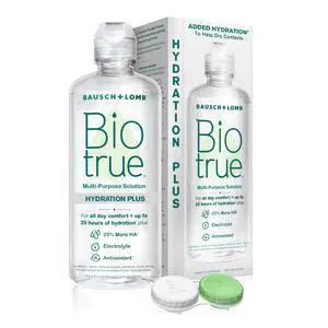 Hydration Plus Contact Lens Solution with Lens Case, Multi-Purpose Solution for Soft Lenses, Hydrates with Hyaluronan, Cleans, Clears, and Disinfects for All-Day Comfort, 10 Fl Oz (Pack of 1) Hydration Plus Contact Lens Solution with Lens Case, Multi-Purpose Solution for Soft Lenses, Hydrates with Hyaluronan, Cleans, Clears, and Disinfects for All-Day Comfort, 10 Fl Oz (Pack of 1)