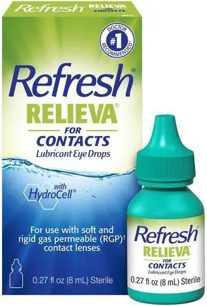 RELIEVA FOR CONTACTS Lubricant Eye Drops Artificial Tears Contact Lens Rewetter, 0.27 fl oz (8 mL) RELIEVA FOR CONTACTS Lubricant Eye Drops Artificial Tears Contact Lens Rewetter, 0.27 fl oz (8 mL)