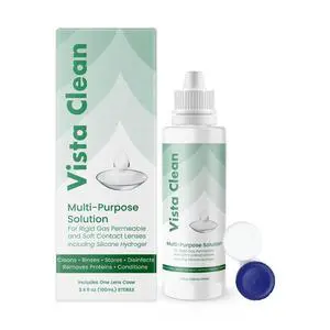 Vista Clean Multi-Purpose Solution for Scleral and Gas Permeable Contact Lenses, Includes Lens Case (3.4 fl oz) Vista Clean Multi-Purpose Solution for Scleral and Gas Permeable Contact Lenses, Includes Lens Case (3.4 fl oz)