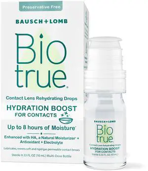 Hydration Boost for Contacts, Rehydrating Eye Drops for Dry Eyes, Preservative Free, Refreshes, Lubricates & Moisturizes Lenses, Rewetting Eye Drops, 0.33 FL Oz (Pack of 1) Hydration Boost for Contacts, Rehydrating Eye Drops for Dry Eyes, Preservative Free, Refreshes, Lubricates & Moisturizes Lenses, Rewetting Eye Drops, 0.33 FL Oz (Pack of 1)