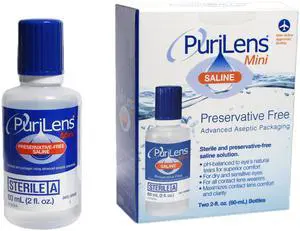 Mini Preservative-Free Contact Lens Saline 60ml (2 fl. oz.) 2 Pack Mini Preservative-Free Contact Lens Saline 60ml (2 fl. oz.) 2 Pack