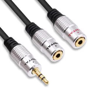 3.5mm TRS Headphone Audio Splitter 1 Male to 2 Female Y Cable Adapter 3.5mm TRS Headphone Audio Splitter 1 Male to 2 Female Y Cable Adapter