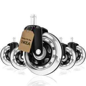 3" Office Chair Caster Wheels with 10mm Stem 1KEA ONLY, Heavy-Duty Rubber Chair Casters Replacement Set of 5, Desk Chair Wheels, Quiet & Smooth Rolling for All Floors (Hardwood, Carpet) 3" Office Chair Caster Wheels with 10mm Stem 1KEA ONLY, Heavy-Duty Rubber Chair Casters Replacement Set of 5, Desk Chair Wheels, Quiet & Smooth Rolling for All Floors (Hardwood, Carpet)