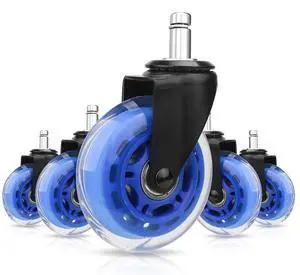 Office Chair Caster Replacement Wheel for Hardwood Floor and Carpet, Heavy Duty Universal Floor Safe Caster Set of 5,Rubber Wheels Office Chair to Replace Office Chair mats,fits 98% Chairs Office Chair Caster Replacement Wheel for Hardwood Floor and Carpet, Heavy Duty Universal Floor Safe Caster Set of 5,Rubber Wheels Office Chair to Replace Office Chair mats,fits 98% Chairs