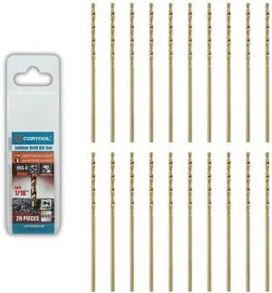 1/16 inch Cobalt Drill Bits (20Pcs), M35 HSS Metal Jobber Length Twist Drill Bit Set for Hard Metal, Stainless Steel, Iron, Copper, Aluminium, Brass, Plastic & Wood 1/16 inch Cobalt Drill Bits (20Pcs), M35 HSS Metal Jobber Length Twist Drill Bit Set for Hard Metal, Stainless Steel, Iron, Copper, Aluminium, Brass, Plastic & Wood