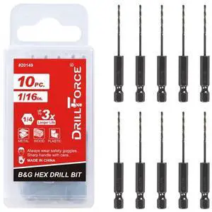 10PCS 1/16" Impact Hex Drill Bit Set, Black Gold Drill Bits Set, HSS Quick Change Impact Driver Drill Bit Set for Copper, Aluminum, Zinc Alloy, Wood, Plastic 10PCS 1/16" Impact Hex Drill Bit Set, Black Gold Drill Bits Set, HSS Quick Change Impact Driver Drill Bit Set for Copper, Aluminum, Zinc Alloy, Wood, Plastic