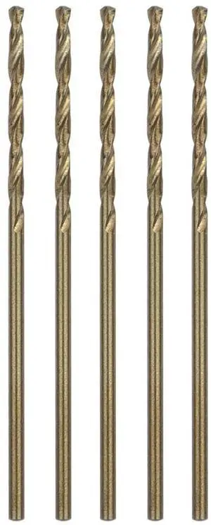 1/16 Inch Cobalt Drill Bit Set - 5pcs M35 Metal Bits With Split Point Tip for Steel, Hard Metal, Cast Iron (1/16" x 1-3/4") 1/16 Inch Cobalt Drill Bit Set - 5pcs M35 Metal Bits With Split Point Tip for Steel, Hard Metal, Cast Iron (1/16" x 1-3/4")