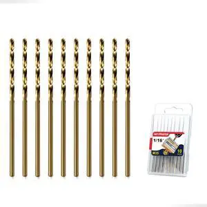 Drill Bit Set,10pcs (1/16") M35 HSS Twist Cobalt Drill Bits for Stainless Steel, Hardened Steel, Cast Iron, Plastic and Wood,AM07C Drill Bit Set,10pcs (1/16") M35 HSS Twist Cobalt Drill Bits for Stainless Steel, Hardened Steel, Cast Iron, Plastic and Wood,AM07C