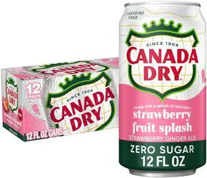Fruit Splash Strawberry Ginger Ale Zero Sugar Soda, 12 fl oz cans, 12 pack Fruit Splash Strawberry Ginger Ale Zero Sugar Soda, 12 fl oz cans, 12 pack