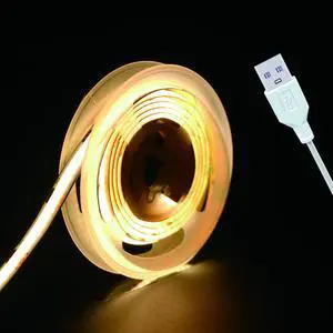Short LED Strip Lights, COB 5V USB, Warm White 3000k (3.28FT/1M) Short LED Strip Lights, COB 5V USB, Warm White 3000k (3.28FT/1M)