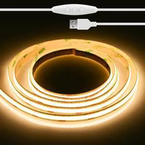 COB LED Strip Light, 5V USB LED Strip Light, 6.6ft Bright Daylight White Flexible Dimmable Light Strip for Display Cabinet, Living Room, TV Cabinet, Mirror, Kitchen Cabinet, Bedroom COB LED Strip Light, 5V USB LED Strip Light, 6.6ft Bright Daylight White Flexible Dimmable Light Strip for Display Cabinet, Living Room, TV Cabinet, Mirror, Kitchen Cabinet, Bedroom