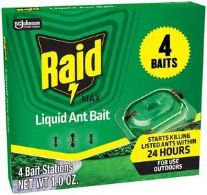 Outdoor Liquid Ant Bait, Starts Killing Listed Ants Within 24 Hours, Effective Outdoors, Pre-Filled and Ready-To-Use - 4 Count Outdoor Liquid Ant Bait, Starts Killing Listed Ants Within 24 Hours, Effective Outdoors, Pre-Filled and Ready-To-Use - 4 Count