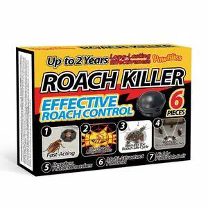 Roach Killer Indoor Infestation Bait Stations Large Roach Control, Nest Targeting Formula, Child-Resistant Design, No-Mess Easy Use, 6 Pack Roach Killer Indoor Infestation Bait Stations Large Roach Control, Nest Targeting Formula, Child-Resistant Design, No-Mess Easy Use, 6 Pack