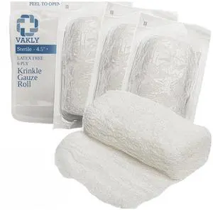 Sterile Kerlix Krinkle Gauze Rolls 4.5x4.1 yd 6-Ply Cotton, 5 Pack Sterile Kerlix Krinkle Gauze Rolls 4.5x4.1 yd 6-Ply Cotton, 5 Pack
