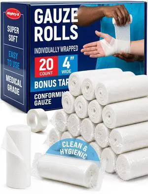 Medical Gauze Rolls 20pk 4" x4.1yd Soft and Breathable Gauze Bandage Medical Gauze Rolls 20pk 4" x4.1yd Soft and Breathable Gauze Bandage