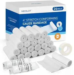 Gauze Rolls, 4 Inch x 4.1 Yards, Conforming Stretch Gauze Bandage Gauze Rolls, 4 Inch x 4.1 Yards, Conforming Stretch Gauze Bandage
