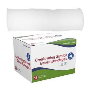 Stretch Gauze Bandages, 4" x 4.1 yds, Non-Sterile & Latex-Free, Wound Care in Medical and Home Environments, 1 Box of 12 Dynarex Stretch Gauze Bandages Stretch Gauze Bandages, 4" x 4.1 yds, Non-Sterile & Latex-Free, Wound Care in Medical and Home Environments, 1 Box of 12 Dynarex Stretch Gauze Bandages