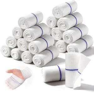 Gauze Bandage Rolls 24 Pack for Dressing All Types of Wounds Individually 3in x 4.1yd Breathable Conforming Stretch Gauze Wrap Gauze Bandage Rolls 24 Pack for Dressing All Types of Wounds Individually 3in x 4.1yd Breathable Conforming Stretch Gauze Wrap