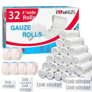 32 Pack Gauze Rolls Bandages 4 x 4.1 yd Premium Quality Lint and Latex-Free Conforming Stretch Designed for Effective Wound Care for Wound Dressing Support (Individually Packed) 32 Pack Gauze Rolls Bandages 4 x 4.1 yd Premium Quality Lint and Latex-Free Conforming Stretch Designed for Effective Wound Care for Wound Dressing Support (Individually Packed)