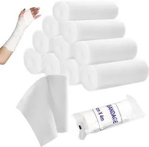 12 Pack Gauze Rolls Bandages 2.4" x 4yd Individually Wrapped Rolled Bandage Mummy Wraps Breathable for Wound Care 12 Pack Gauze Rolls Bandages 2.4" x 4yd Individually Wrapped Rolled Bandage Mummy Wraps Breathable for Wound Care